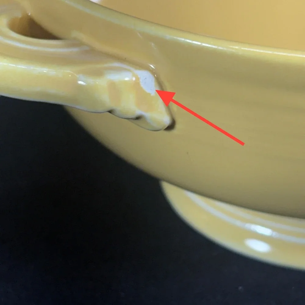 Fiesta Cream Soup Cups / Bowls‎ (2) Yellow w/ Lug Handles 6 5/8